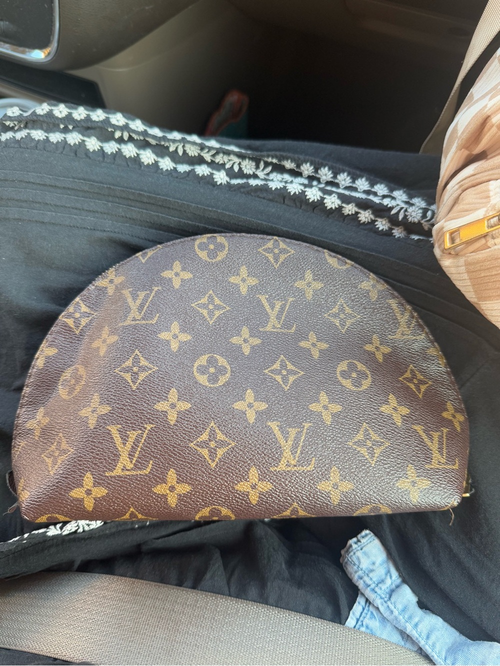 Vintage Louis Vuitton Monogram Trousse Demi Ronde Pouch